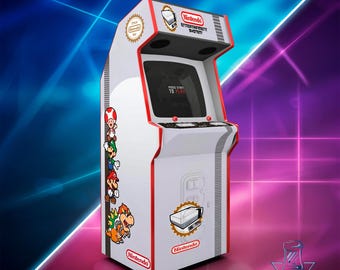 Nintendo NES Arcade Cabinet Vinyl | Full Size Arcade Artwork | Retro 8-Bit Gaming Design | Multicade Cabinet Stickers