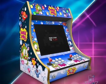 Bubble Bobble Bartop Arcade Vinyl | Retro Arcade Artwork | Cabinet Stickers | DIY Arcade Decals | Custom Bartop Design