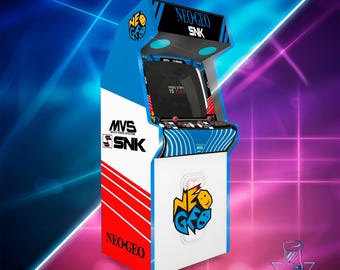 Neo Geo 40th Anniversary Arcade Cabinet Vinyl | Full Size Arcade Artwork | SNK Style Retro Gaming Design | Multicade Cabinet Stickers