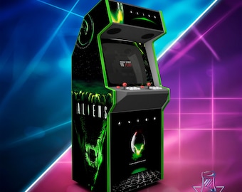 Aliens Arcade Vinyl – Adesivo retrô para gabinete de arcade de tamanho normal.
