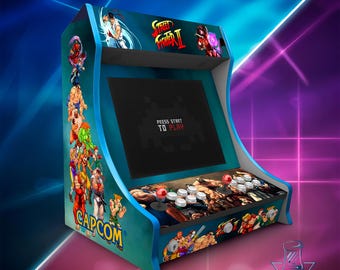 Street Fighter II Bartop Arcade Vinyl | Retro Fighting Game Artwork | Arcade Cabinet Stickers | Multicade Bartop Design | Gaming Decals