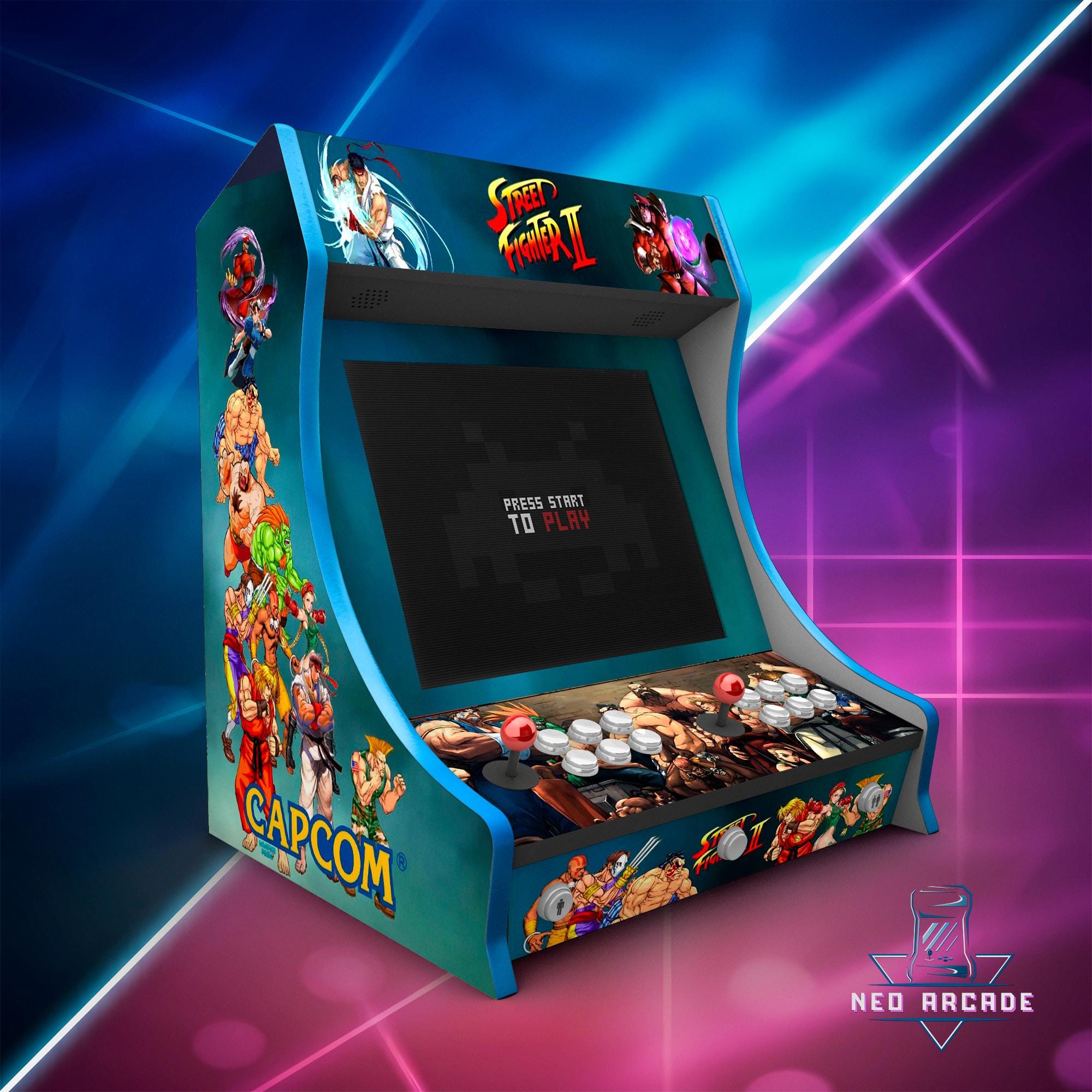 Street Fighter II Bartop Arcade Vinyl | Retro Fighting Game Artwork ...