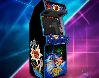 Space Ace Arcade Cabinet Vinyl | Full Size Arcade Artwork | Classic Laserdisc Game Stickers | Retro Arcade Design | Multicade Cabinet Decals
