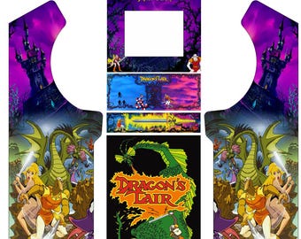 Dragons Lair Full-Size Arcade Artwork | Full Set Art, Marquee, Side & CPO | Retro Cabinet Wrap for DIY Builds