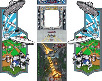 Xevious Arcade Side Art | Retro Arcade Cabinet Vinyl | Classic Namco Game Graphics | DIY Arcade Decal