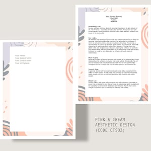 May include: Aesthetic pink and cream design featuring astrological information. The design includes a birth chart and a detailed reading. The text includes the name "Sting", date of birth, and time of birth.