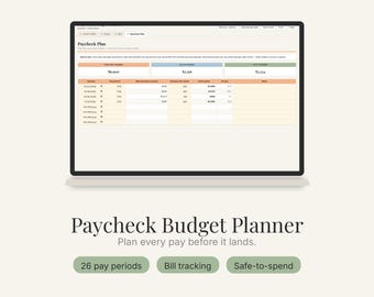 Biweekly Paycheck Budget Planner | Safe-to-Spend Tracker (Excel & Google Sheets)