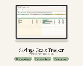 Savings Tracker Spreadsheet | Sinking Funds and Savings Goals Planner | Excel & Google Sheets | Emergency Fund