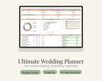 Complete Wedding Planner Spreadsheet | Budget, Guest List, Checklist (Excel & Google Sheets)