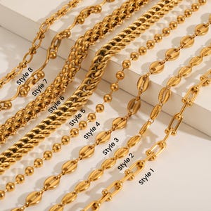 18K Gold Chain Necklace, Curb, Figaro, Rope, Paperclip Chain, Herringbone Chain, twist Chain, Gift For Her, Gift for him,Valentines day gift