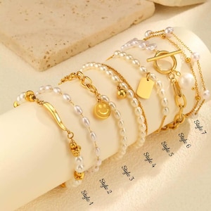 Dainty Natural Freshwater Pearl Necklace,Gold Chain Pearl Necklace,Pearl Choker,Multiple Pearl Necklace,Wedding Necklaces,Valentine&#39;s Gifts