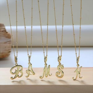 Custom Letter Necklace/Balloon Letter Custom Jewelry/Name Initial Necklace/Gold Bubble Letter Necklace/Initial Necklace Gift/Gift For Her
