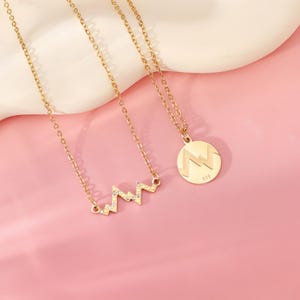 Collar delicado con latidos del corazón, collar con barra de ECG/EKG, collar de amor, collar de mejores amigas, regalo para mejores amigas/hermanas, collar con latidos del amor, regalo para enfermeras