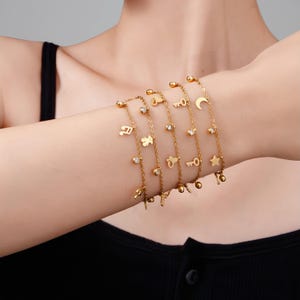 Celestial-armband/zonnearmband/maanarmband/maanbedel/ster bedelarmband/ster maan hart bedelarmband/minimalistische armband/cadeau voor haar