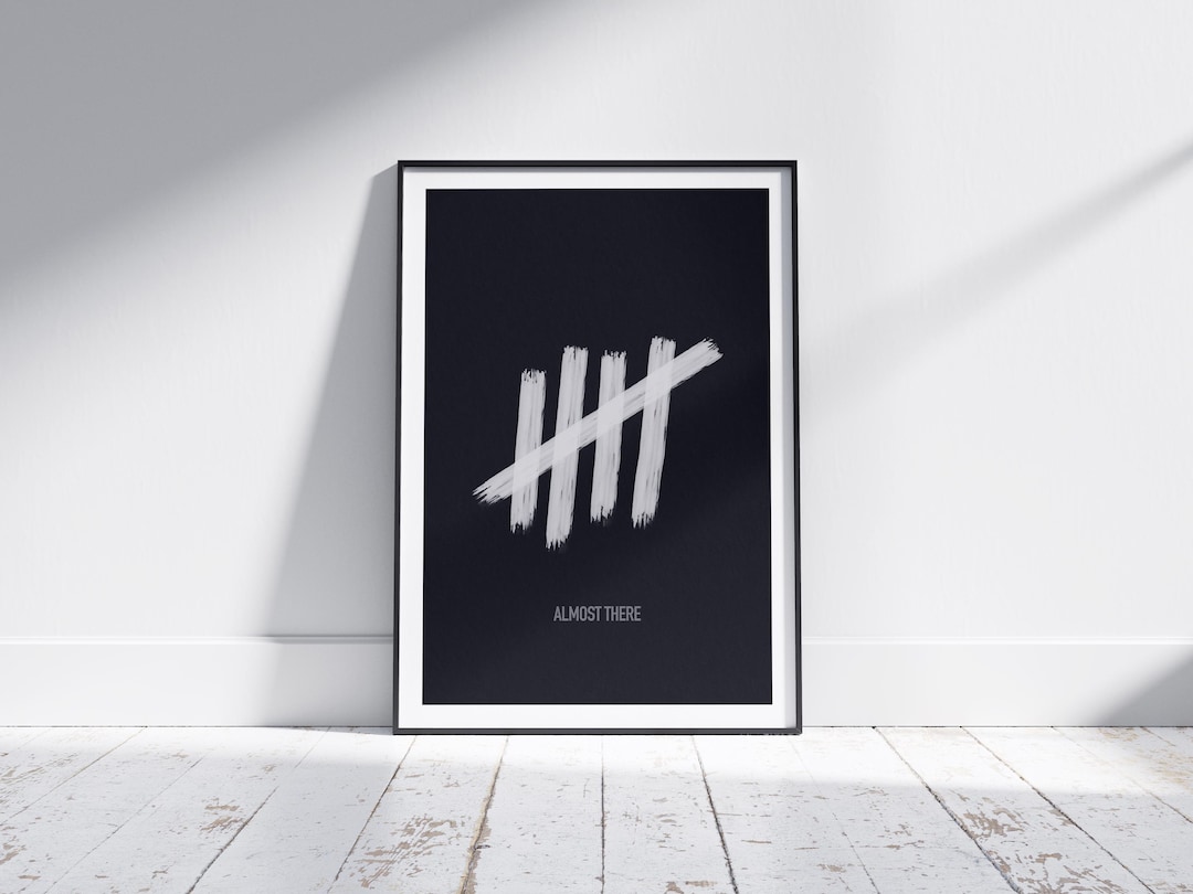 Minimalist Motivation Art Print: 'almost There' Gym Poster - Etsy