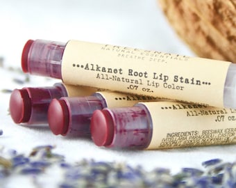 Alkanet Root Tinted Lip Balm / Organic Lip Gloss / Red Lip Tint / Natural Makeup / Treesnail / Organic Lip Balm / Natural Lip Gloss