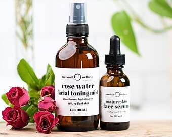 Natural Mature Skin Skincare Set – Hydrosol + Face Serum Duo