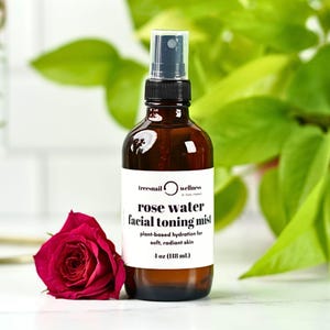 Rose Water Face Toner for Mature Skin (4 oz) • Plant-Based Facial Mist, Irritation, Redness, Replenish Moisture Barrier • Pure Rose Hydrosol