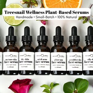 Treesnail Wellness carriers a line of serums for a variety of skin types (oily skin, dry skin, sensitive skin, mature skin, and acne-prone skin).