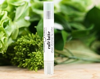 Sheer Nude Gold Tinted Lip Balm – Cafe Latte Natural Lip Shimmer