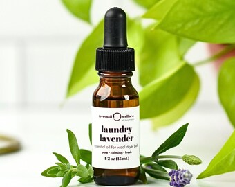 Laundry Lavender Essential Oil for Wool Dryer Balls (1/2 oz • 15 mL) • Sensitive Skin Laundry Options • Fragrance-Free, Preservative-Free