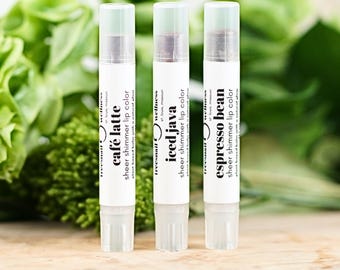 Sheer Brown Lip Balm Trio – Natural Lip Shimmer Gift Set