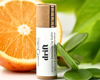 Bedtime Natural Lip Balm for Dry Lips – Calming Organic Beeswax Blend (.30 oz Eco Tube)