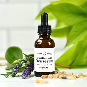 Sensitive Skin Face Serum (Frankincense + Neroli + Bakuchiol) • Plant-Based Moisturizer for Irritated, Inflamed, Red Skin • Natural Skincare
