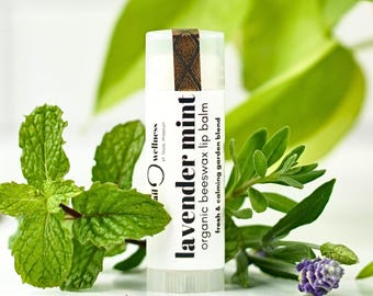 Lavender Mint Natural Lip Balm – Cooling Botanical Blend for Dry Lips (.15 oz Oval Tube)