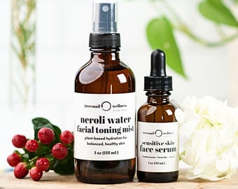 Natural Sensitive Skin Skincare Set – Hydrosol + Face Serum Duo