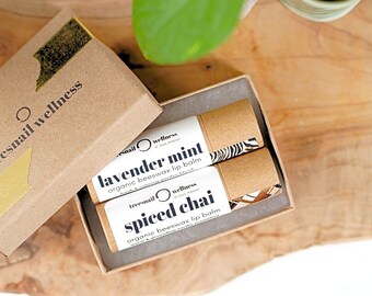 Custom Lip Balm Duo – Natural Gift Set (.30 oz Eco Tubes)