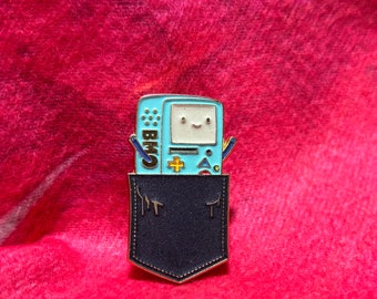 Pocket Bmo Soft Enamel Pin: Adventure Time Glow-in-the-Dark Badge