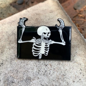 Frustrated Skeleton pin, Pins, Pin Badge, Enamel Pins, Custom Enamel Pins, Limited Edition Pins