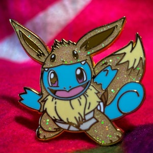 Squivee Enamel Pin: Squirtle Eevee Cosplay, Glow in the Dark