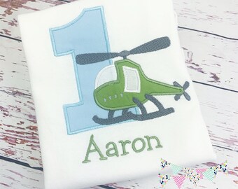 Helicopter Boys 1st Birthday Shirt - Army Helicopter Shirt - Boys First Birthday