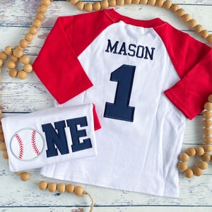 Baseball One Birthday Shirt - Baseball First Birthday - Baseball Raglan Shirt