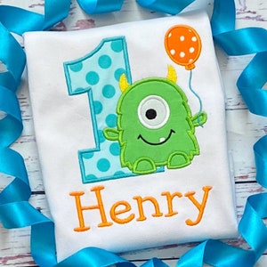 1st Birthday Little Monster Shirt - Boys First Birthday Monster Party Outfit - Personalized