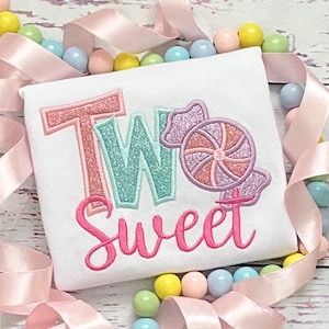 Two Sweet Girls Candy Birthday Shirt - Girls Candy birthday shirt