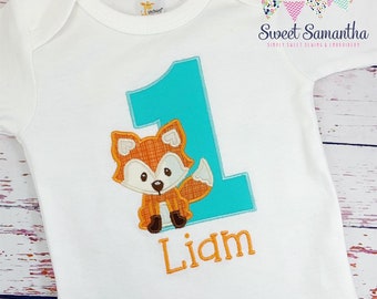 Fox Boys Birthday Shirt - Fox First Birthday Boy - Fox Birthday Party