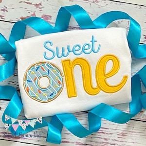 1st Birthday Donut sweet One shirt, Donut First Birthday, Donut “one” boy birthday shirt
