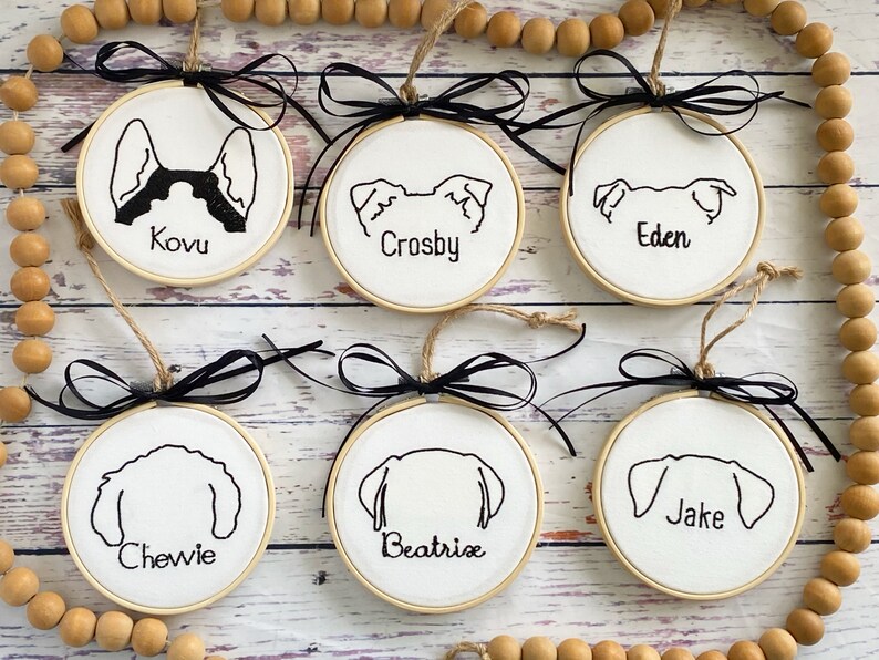 Personalized Dog Ear Ornament