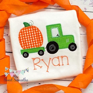 Tractor with Pumpkin T Shirt