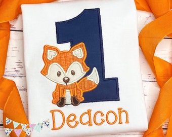 Fox Boys Birthday Shirt - Fox First Birthday Boy - Fox Birthday Party