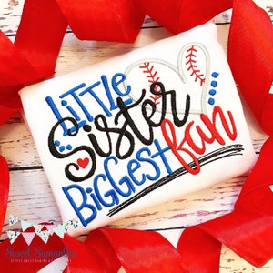 Little Sister, Biggest Fan Baseball Shirt - Little Sister Baseball Shirt