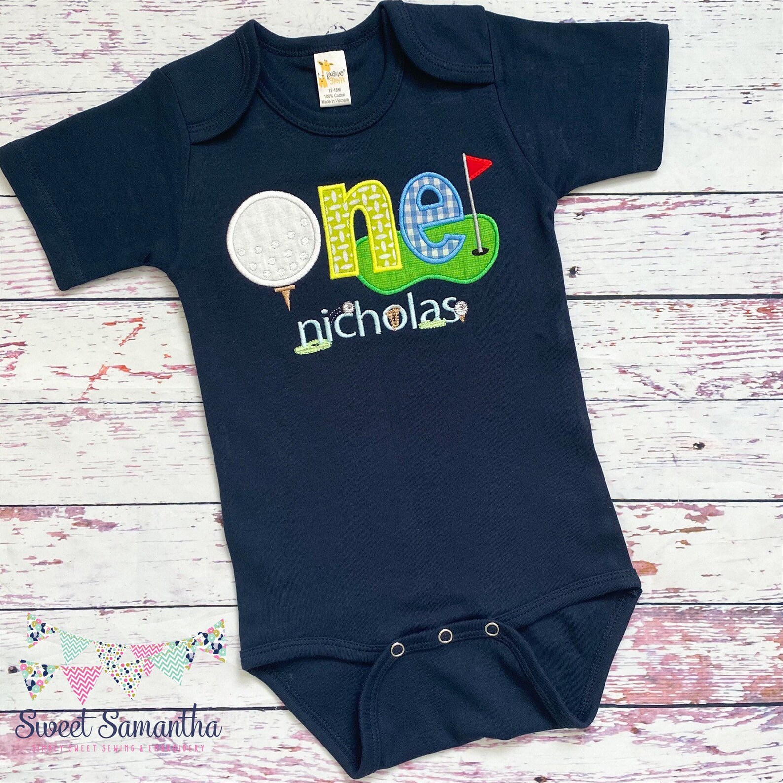 1st birthday Boys Golf One Birthday Shirt Baby Golf Shirt Etsy