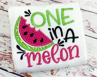 One in a Melon First Birthday Baby Bodysuit - Baby Girl Bodysuit - Watermelon Birthday Shirt - Girls First Birthday Shirt - Watermelon Shirt