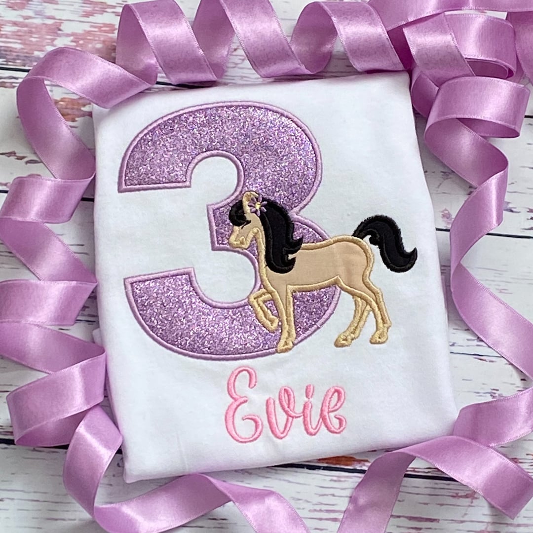 Girls Horse Birthday Shirt Purple Pony Birthday Shirt Etsy
