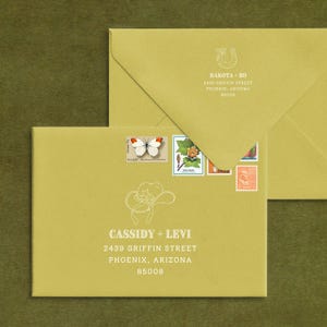 Envelope Address Template | Printable and Editable Envelope Address | Hand drawn Western Wedding Envelopes | Canva Ready Design