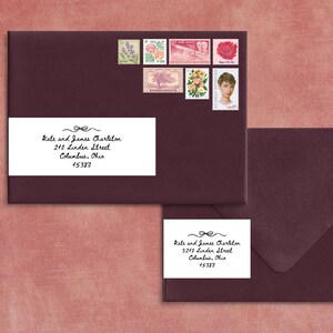 Whimsical Wrap Around Address Labels Template | Printable and Editable Envelope Address | Bow Wedding Envelopes | Avery Template