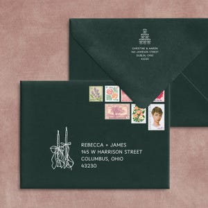 Envelope Address Template | Printable and Editable Envelope Address | Whimsical Hand drawn Wedding Envelopes | Canva Ready Design